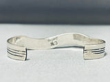 Detailed Vintage Southwest Pueblo Sterling Silver Inlay Bracelet-Nativo Arts