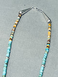 Detailed Vintage Southwest Turquoise Sterling Silver Heishi Necklace-Nativo Arts