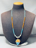 Detailed Vintage Southwest Turquoise Sterling Silver Heishi Necklace-Nativo Arts