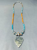 Detailed Vintage Southwest Turquoise Sterling Silver Heishi Necklace-Nativo Arts