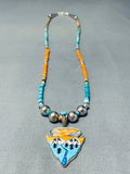 Detailed Vintage Southwest Turquoise Sterling Silver Heishi Necklace-Nativo Arts