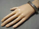 Detailed Vintage Zuni Native American Sterling Silver Intricate Bracelet-Nativo Arts