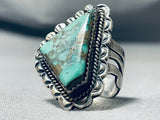 Distinctive Important Vintage Native American Navajo Carico Lake Turquoise Sterling Silver Ring-Nativo Arts