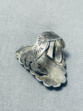 Distinctive Important Vintage Native American Navajo Carico Lake Turquoise Sterling Silver Ring-Nativo Arts