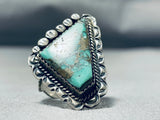 Distinctive Important Vintage Native American Navajo Carico Lake Turquoise Sterling Silver Ring-Nativo Arts