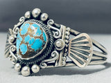 Distinctive Vintage Native American Navajo 8 Turquoise Sterling Silver Bracelet-Nativo Arts