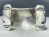 Double Quail Vintage Native American Navajo Hand Tooled Sterling Silver Bracelet Cuff-Nativo Arts