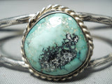 Dramatic Vintage Native American Navajo Royston Turquoise Sterling Silver Bracelet Old-Nativo Arts