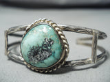 Dramatic Vintage Native American Navajo Royston Turquoise Sterling Silver Bracelet Old-Nativo Arts