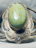 Dynamic Chim Butte Signed Native American Navajo Royston Turquoise Sterling Silver Bracelet-Nativo Arts