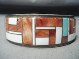Dynamic Vintage Native American Navajo Spiny Oyster Sterling Silver Bracelet Old-Nativo Arts