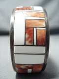 Dynamic Vintage Native American Navajo Spiny Oyster Sterling Silver Bracelet Old-Nativo Arts