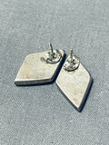 Dynamic Vintage Native American Navajo Turquoise Sterling Silver Earrings-Nativo Arts