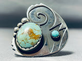 Dynamic Vintage Native American Navajo Turquoise Sterling Silver Ring-Nativo Arts