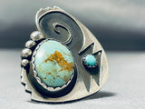 Dynamic Vintage Native American Navajo Turquoise Sterling Silver Ring-Nativo Arts