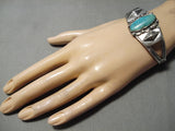 Earlier Unique Vintage Native American Navajo Hand Repoussed Sterling Silver Bracelet Old-Nativo Arts