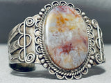 Earlier Vintage Native American Navajo Petrified Wood Sterling Silver Bracelet-Nativo Arts