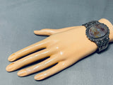 Earlier Vintage Native American Navajo Petrified Wood Sterling Silver Bracelet-Nativo Arts