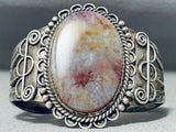 Earlier Vintage Native American Navajo Petrified Wood Sterling Silver Bracelet-Nativo Arts