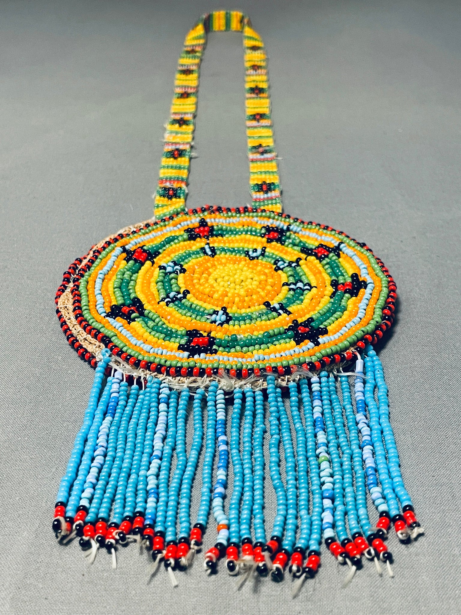 Early 1900's Double Sided Ceremonial Native American Beaded Necklace