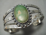 Early 1900's Vintage Native American Navajo Cerrillos Turquoise Sterling Silver Bracelet Old-Nativo Arts