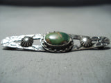 Early 1900's Vintage Native American Navajo Cerrillos Turquoise Sterling Silver Pin Old-Nativo Arts