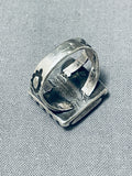 Early 1900's Vintage Native American Navajo Green Turquoise Sterling Silver Ring-Nativo Arts