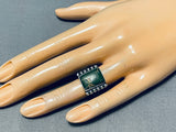 Early 1900's Vintage Native American Navajo Green Turquoise Sterling Silver Ring-Nativo Arts
