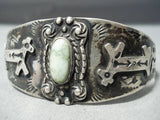 Early Carico Lake Turquoise Vintage Native American Navajo Sterling Silver Bracelet Old-Nativo Arts