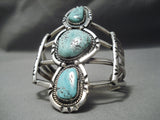 Early Carling Turquoise Towerinv Vintage Native American Navajo Sterling Silver Bracelet-Nativo Arts