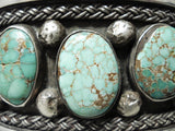 Early High Grade Carico Lake Turquoise Vintage Native American Navajo Sterling Silver Bracelet-Nativo Arts
