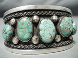 Early High Grade Carico Lake Turquoise Vintage Native American Navajo Sterling Silver Bracelet-Nativo Arts