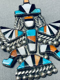 Early Museum Vintage Native American Zuni Turquoise Sterling Silver Pin-Nativo Arts