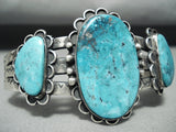 Early Top Shelf Vintage Native American Navajo Turquoise Sterling Silver Bracelet-Nativo Arts