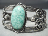 Early Vintage Native American Navajo Carico Lake Turquoise Sterling Silver Bracelet Old-Nativo Arts