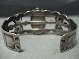 Early Vintage Native American Navajo Carico Lake Turquoise Sterling Silver Bracelet Old-Nativo Arts
