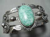 Early Vintage Native American Navajo Carico Lake Turquoise Sterling Silver Bracelet Old-Nativo Arts