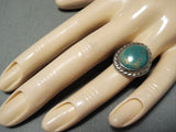 Early Vintage Native American Navajo Royston Turquoise Sterling Silver Ring Old-Nativo Arts