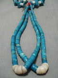 Early Vintage Santo Domingo Native American Navajo Vintage Turquoise Jacla Necklace Old-Nativo Arts