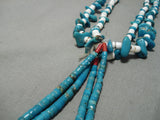 Early Vintage Santo Domingo Native American Navajo Vintage Turquoise Jacla Necklace Old-Nativo Arts