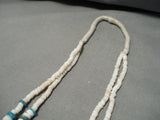 Early Vintage Santo Domingo Native American Navajo Vintage Turquoise Jacla Necklace Old-Nativo Arts