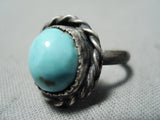 Earth Blue Turquoise Vintage Native American Navajo Sterling Silver Ring-Nativo Arts