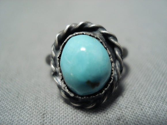 Earth Blue Turquoise Vintage Native American Navajo Sterling Silver Ring-Nativo Arts