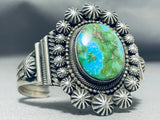 Earth Turquoise Native American Navajo Detailed Sterling Silver Bracelet-Nativo Arts