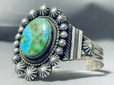 Earth Turquoise Native American Navajo Detailed Sterling Silver Bracelet-Nativo Arts