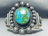 Earth Turquoise Native American Navajo Detailed Sterling Silver Bracelet-Nativo Arts
