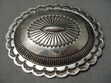 Elaborate Vintage Native American Navajo Sterling Silver Concho Pin Old-Nativo Arts
