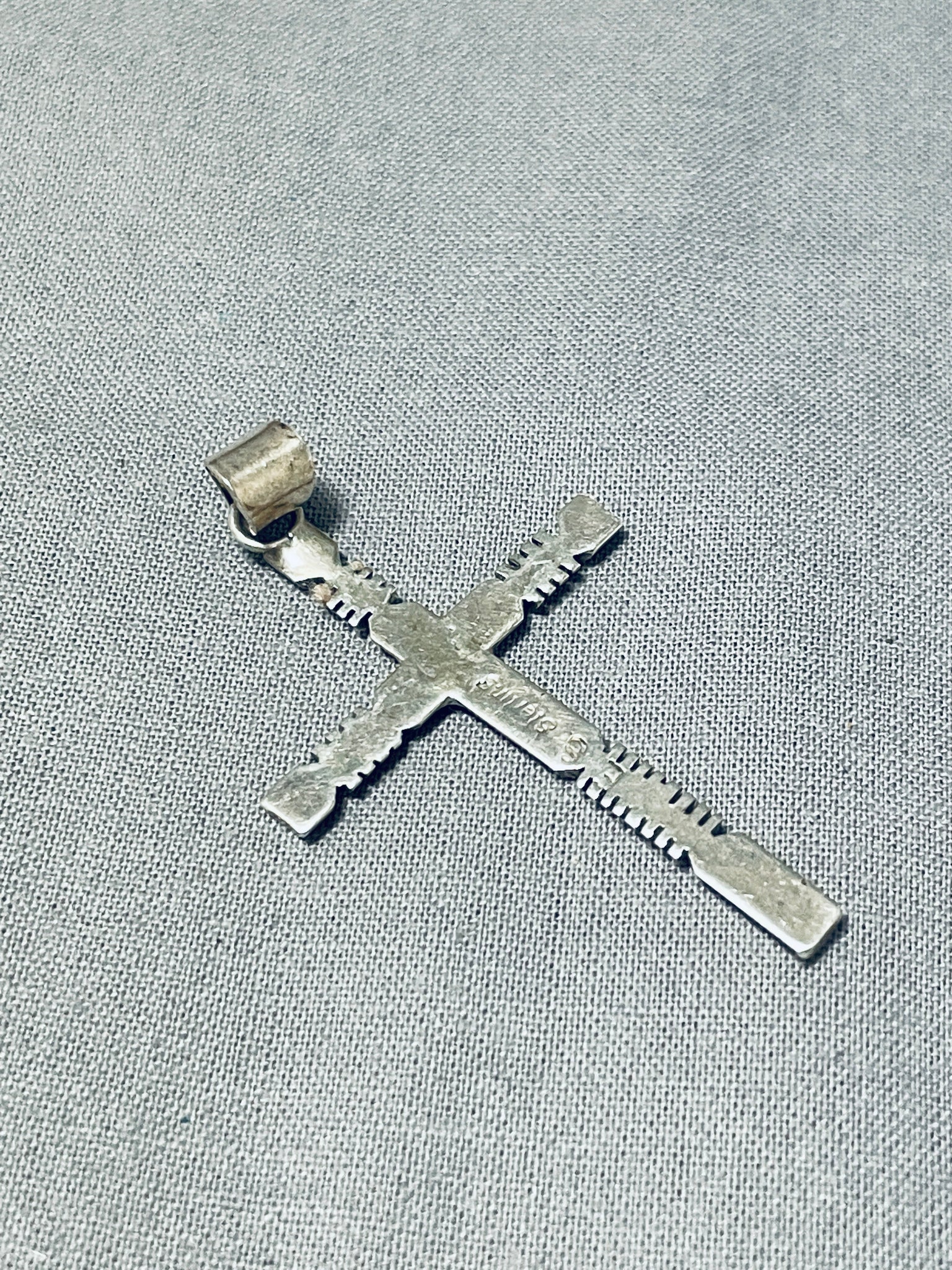 Elaine Sam Signed Vintage Native American Navajo Sterling Silver Cross ...