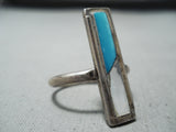 Elegant Vintage Native American Navajo Turquoise Mother Of Pearl Sterling Silver Ring-Nativo Arts
