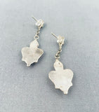 Elegant Vintage Native American Zuni Turquoise Needlepoint Sterling Silver Earrings-Nativo Arts